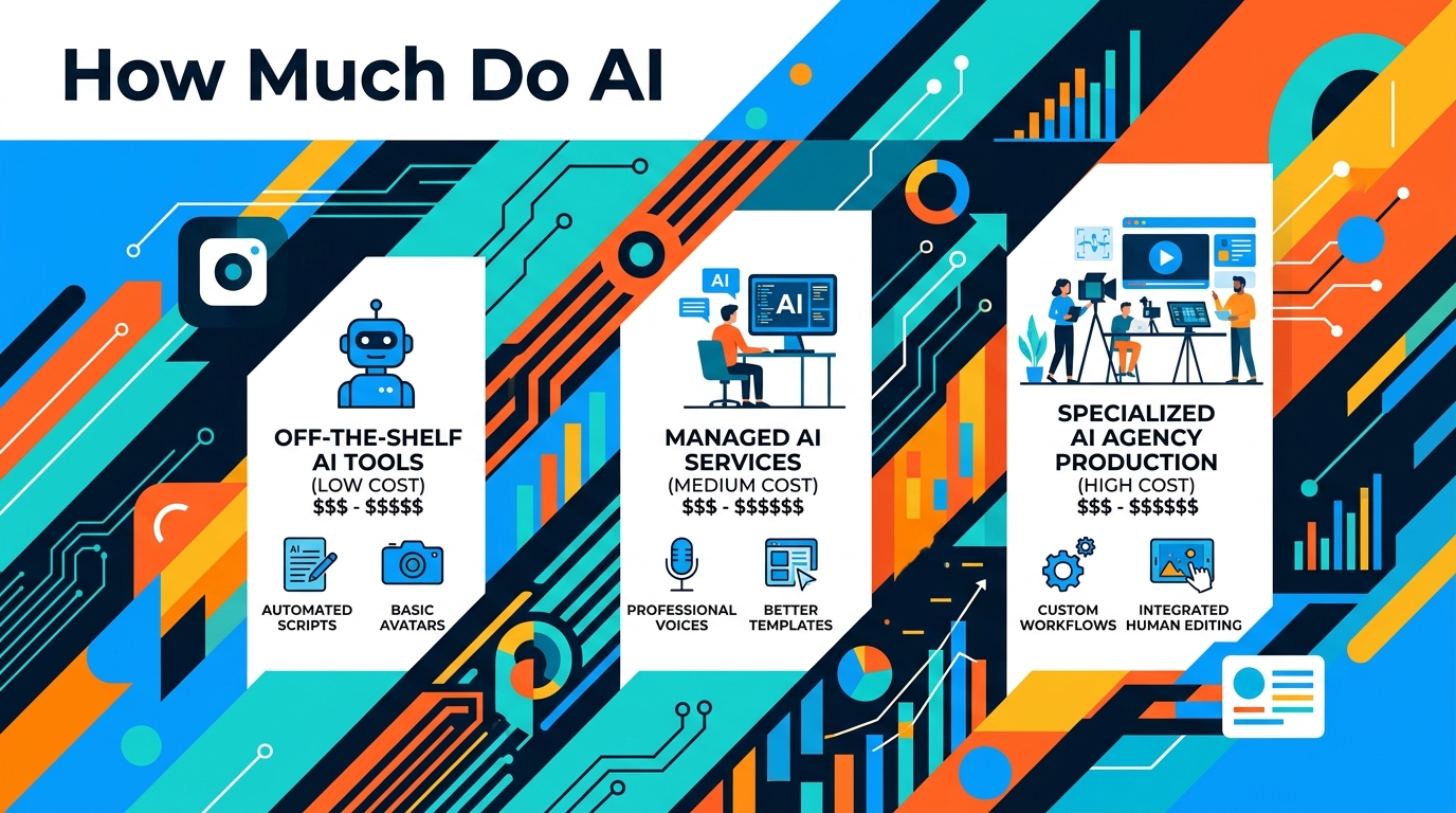 Process breakdown diagram explaining How Much Do AI Video Creators Cost Across Different Service Tiers? in relation to ai video agency services