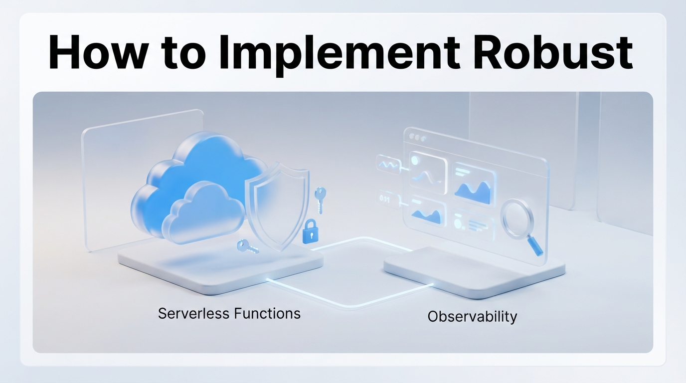 Infographic visual diagram explaining How to Implement Robust Serverless Security and Observability in relation to serverless cloud architecture guide